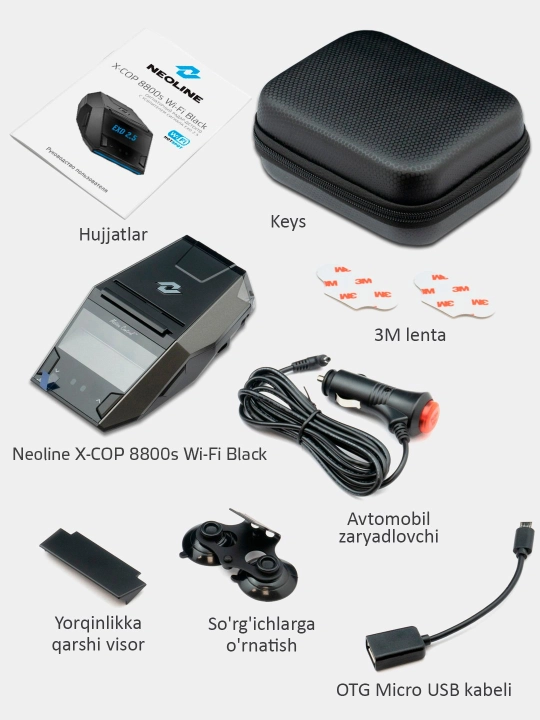 Neoline X-COP 8800s Wi-Fi Black signaturali radar-detektor, Wi-Fi yangilanishi