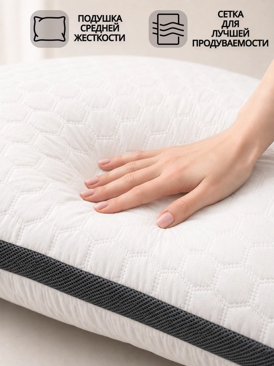 Venso Texture 50×70 sm o‘lchamli uyqu yostig‘i, gipoallergen, kattalar uchun