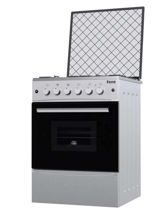 Газовая плита FERRE BT60G, 4 конфорки, газовая/комбинированная, электроподжиг, 60 см