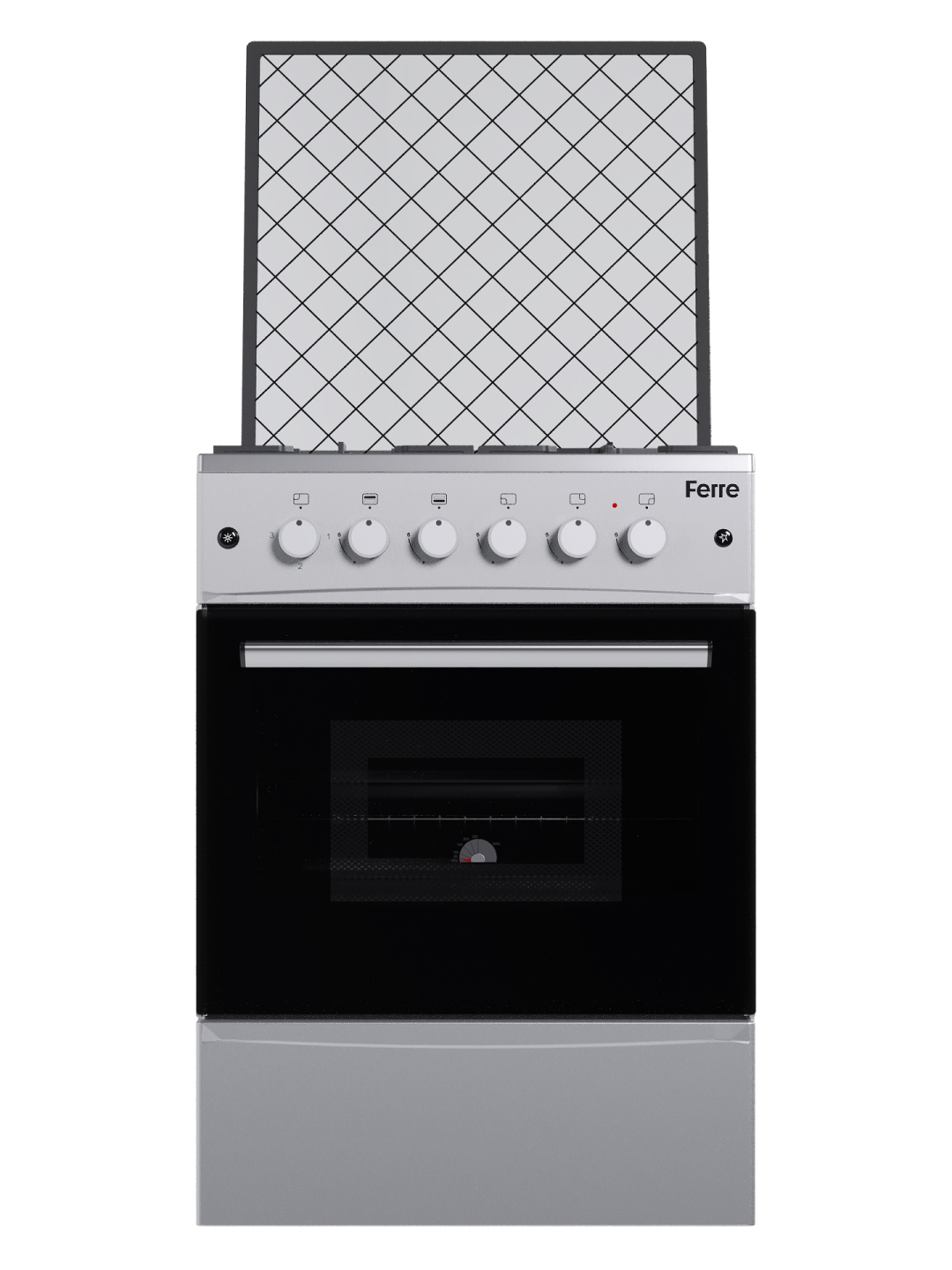 Газовая плита FERRE BT60G, 4 конфорки, газовая/комбинированная, электроподжиг, 60 см