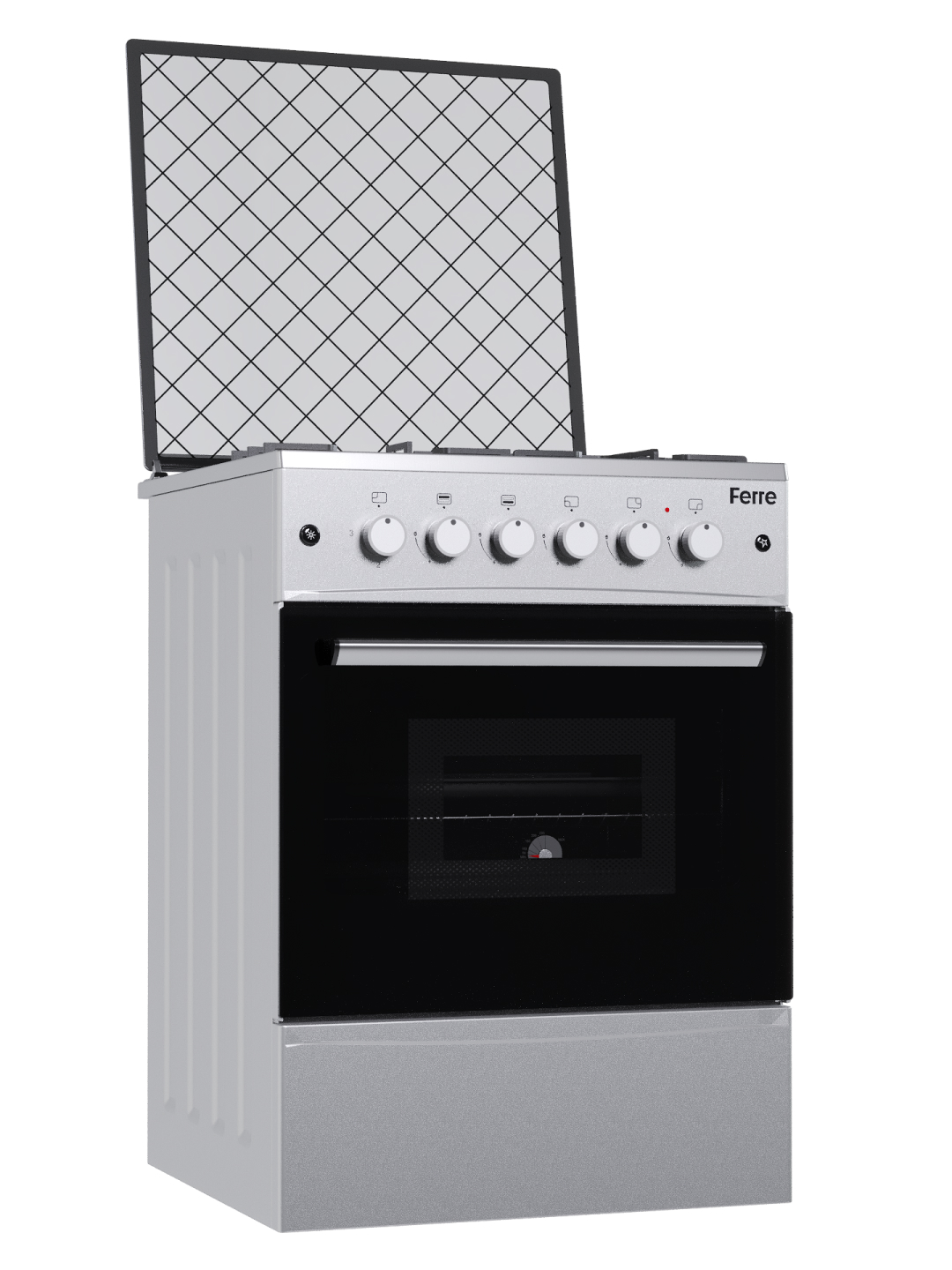 Газовая плита FERRE BT60G, 4 конфорки, газовая/комбинированная, электроподжиг, 60 см