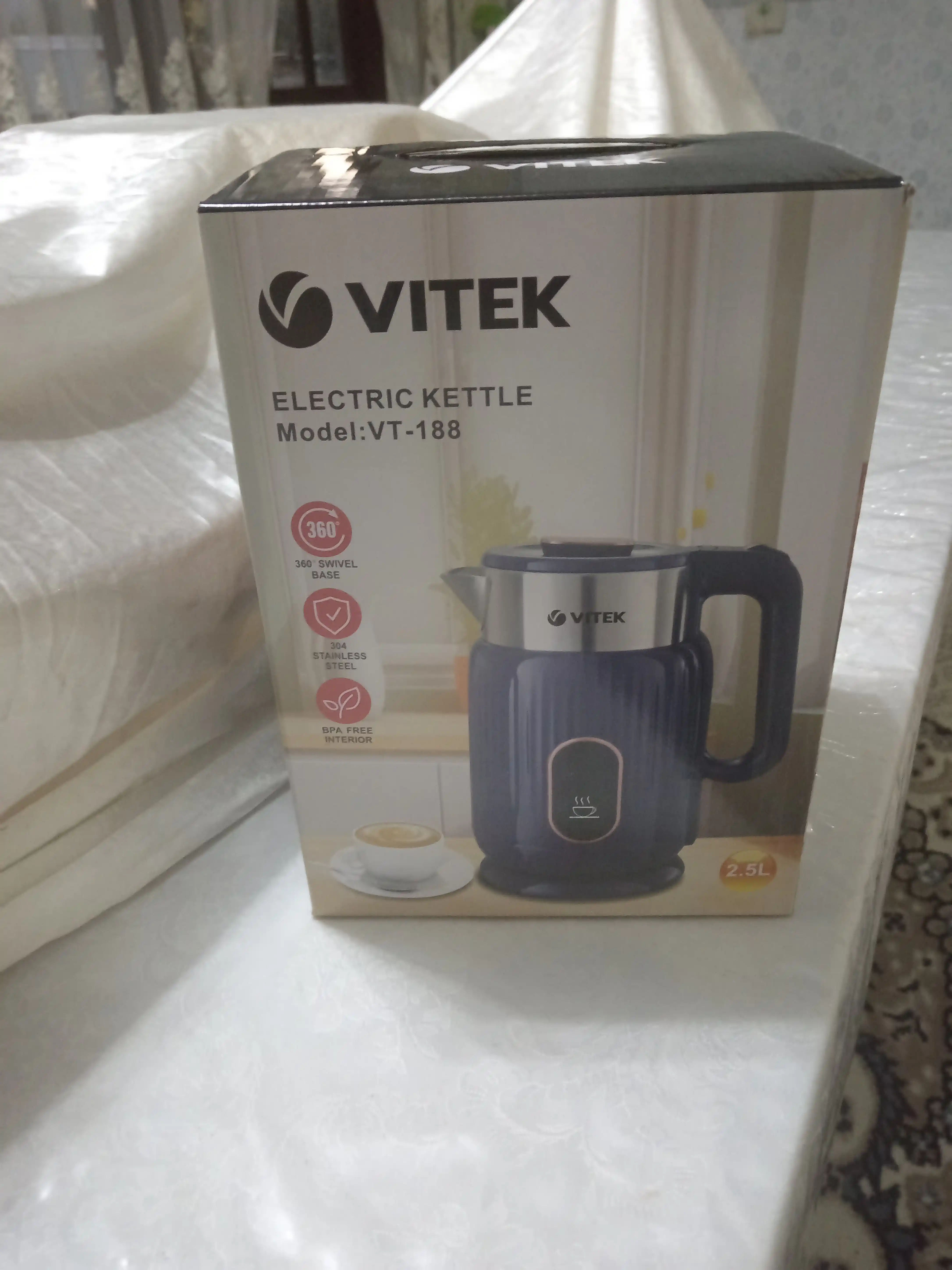 Elektr choynak Tefal 2.5L — 1800W quvvat, tez qizish va zamonaviy dizayn!