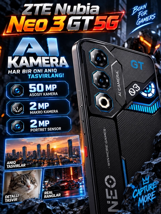 ZTE Nubia Neo 3 GT 5G 6000 мАч 120 FPS — мощный смартфон для геймеров