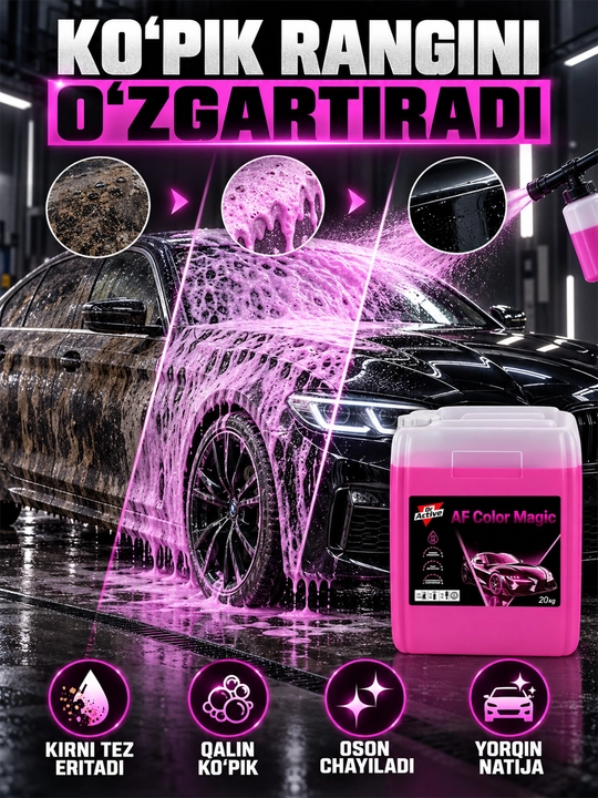 Dr.Active AF Color Magic rangli faol ko‘pik, kontaktsiz avtomobil yuvish uchun , 20 kg