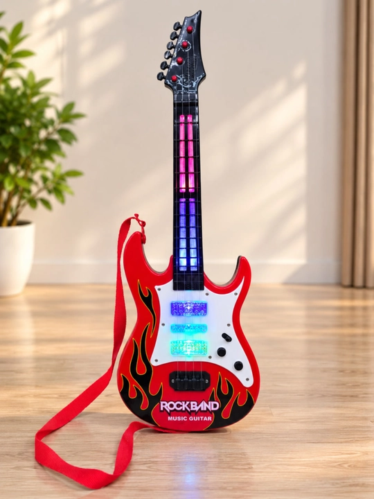 Гитара детская Rock Band, музыкальная игрушка со светом, 54 см