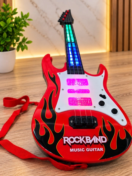 Гитара детская Rock Band, музыкальная игрушка со светом, 54 см