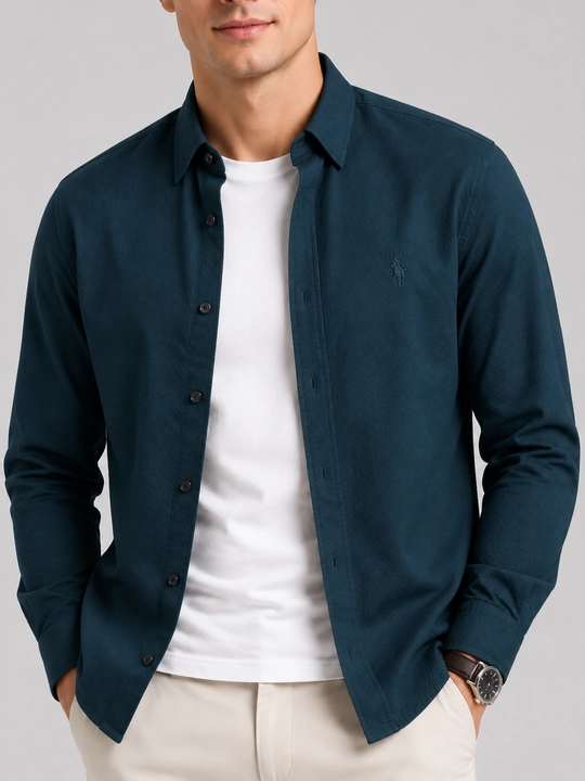 Erkaklar uchun klassik uzun yengli kundalik ko‘ylak, 9 xil rangda, M-XXL