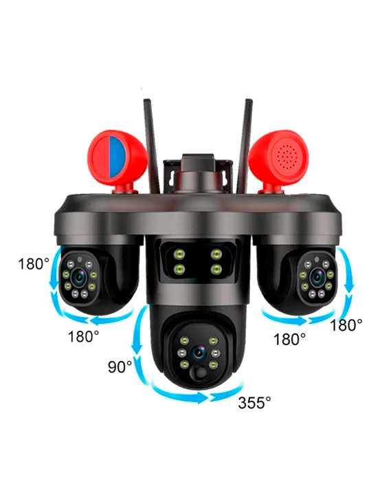 Камера наблюдения с SIM-картой 4G, поворот на 360°, ночное видение, управление по телефону