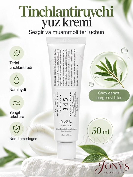 Dr.Althea yuz kremlari 345 Relief, 147 Barrier, PDRN, Melaclear - 