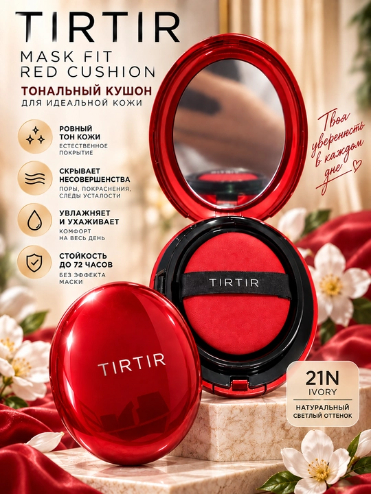 TIRTIR Mask Fit Red Cushion 21N Ivory — тональный кушон