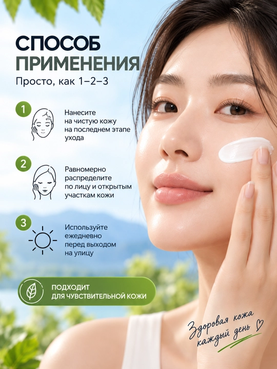Yuz uchun mineral quyoshdan himoya kremi Round Lab Birch Juice Mild-Up SPF50+ PA++++,50 m