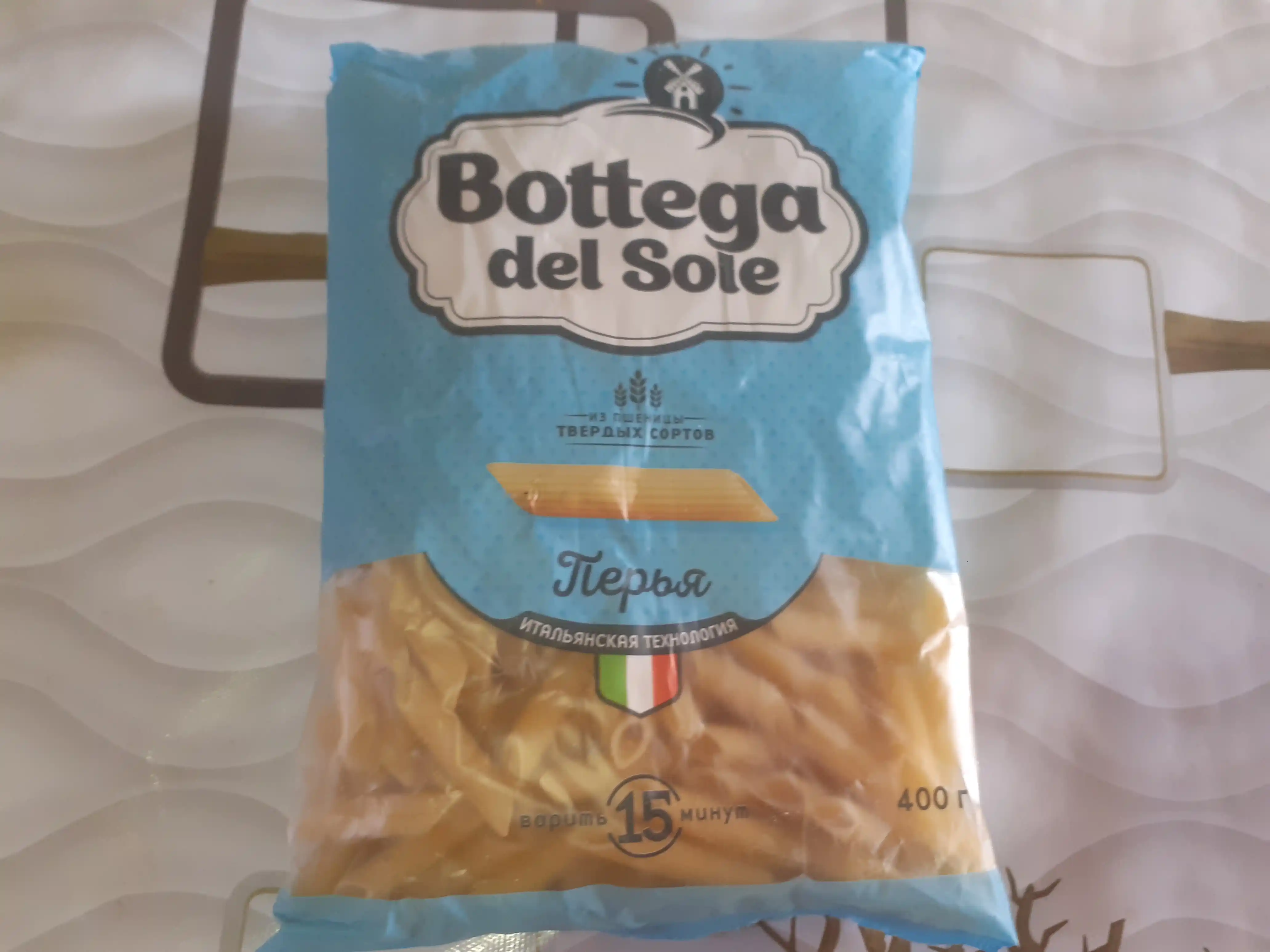 Макаронные изделия Bottega del Sole, перья, 400 гр