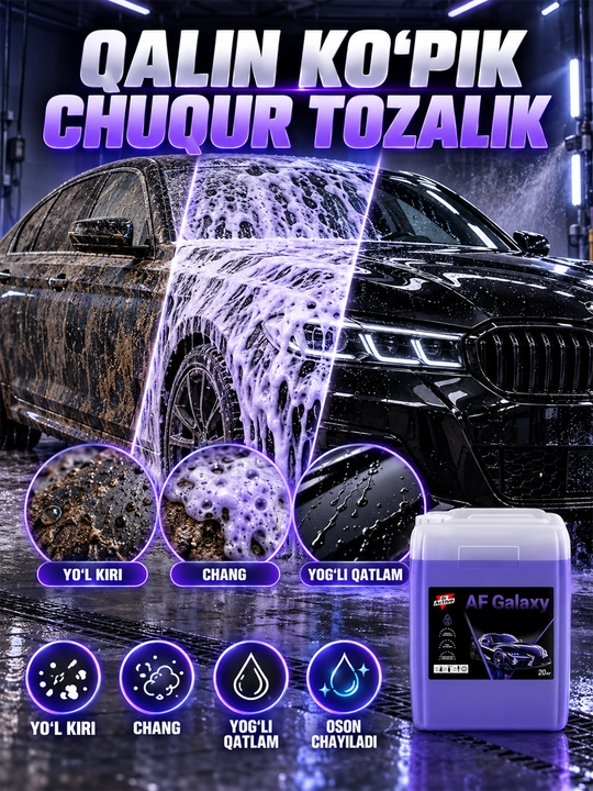 Dr.Active AF Galaxy faol ko‘pik, kontaktsiz avtomobil yuvish uchun  avtoshampun 20 kg