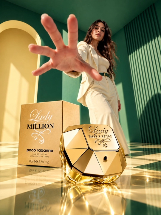 Paco Rabanne Lady Million ayollar atiri shirin gulli va mevali ifor, parfyumeriya suvi EDP