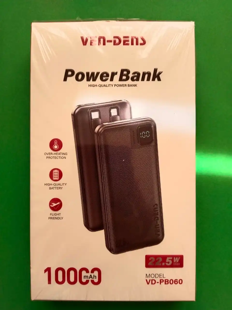 Power Bank 20000mA 22W tezkor quvvat bilan tashqi akkumulyatori +2 kabel bilan