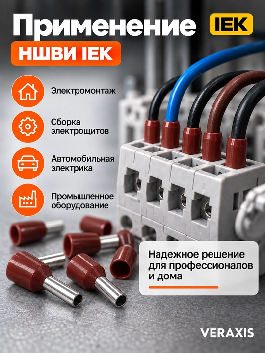 Наконечник НШВИ IEK 1,0–12 мм² тёмно-красный, 100 шт