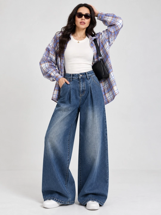 Ayollar jinsi shimlari, ayollar baggi shimlari, keng jinsi shimlar, S–XL