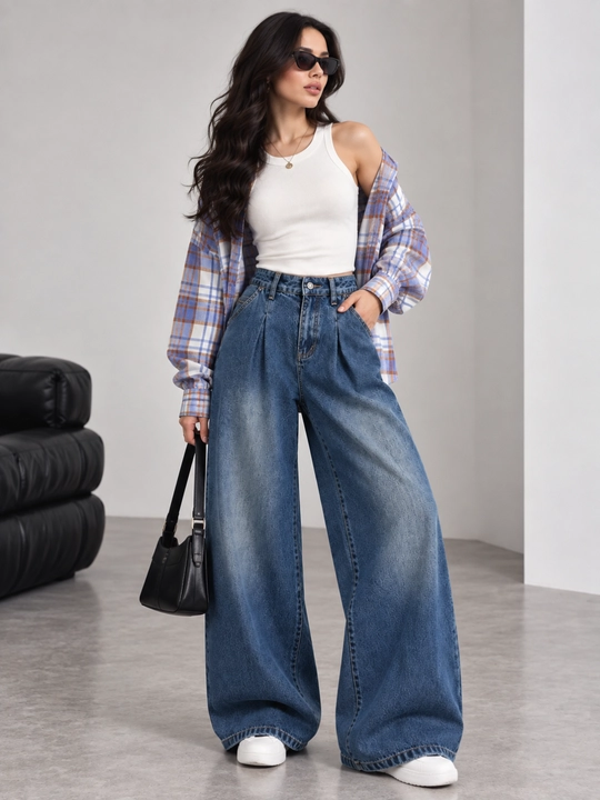 Ayollar jinsi shimlari, ayollar baggi shimlari, keng jinsi shimlar, S–XL