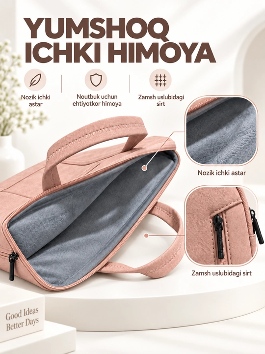 Premium noutbuk g'ilofi SOCKO, 13-14 va 15.6 dyuym, zamonaviy dizayn va ayiqcha bilan