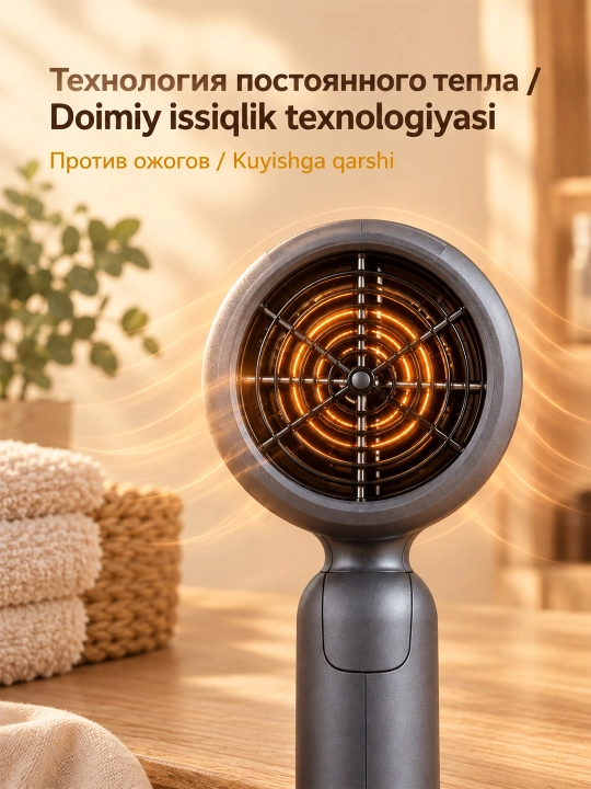 SOKANY SK-14028 soch quritgich 1200W buklanadigan harorat sozlamali