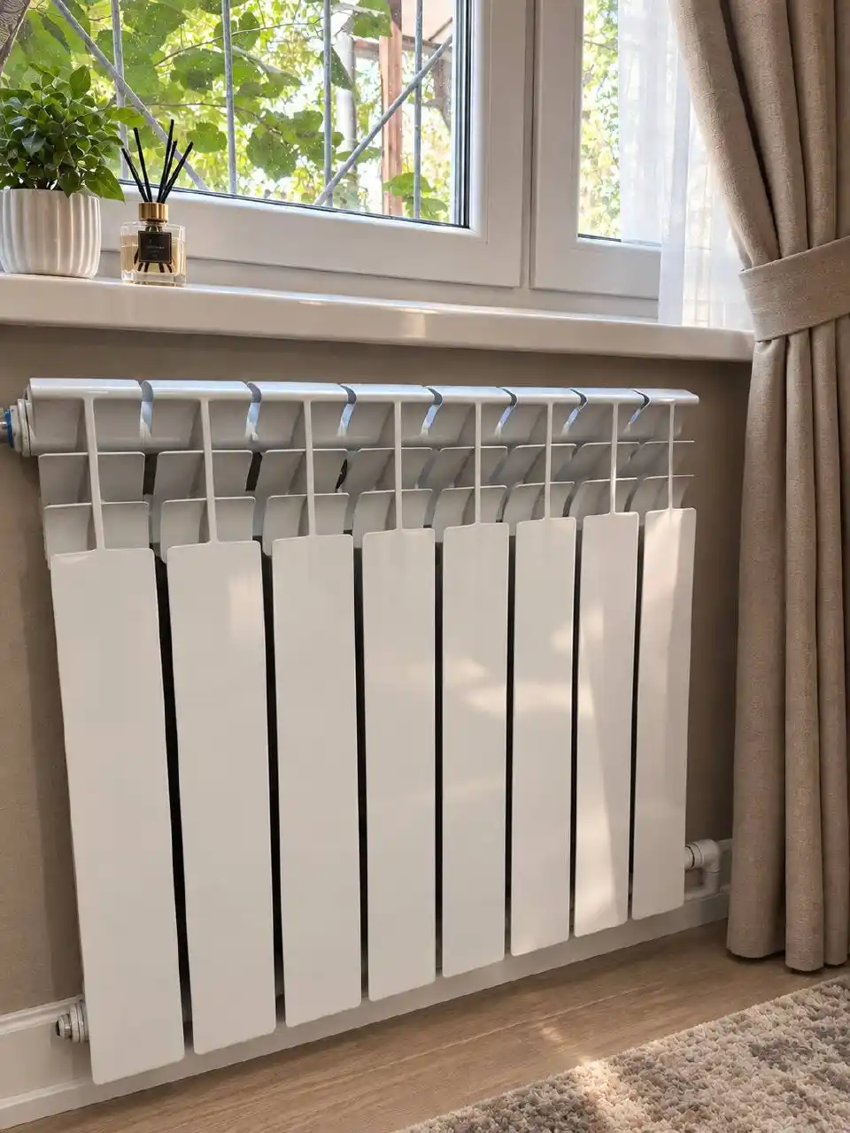 Bimetall isitish radiatori  500 x 80 x 96, 10 ta qo'vurg'a NAWAS VBS