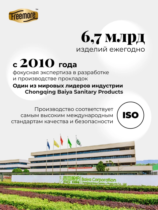 Прокладки ежедневные Freemore ультратонкие 0,1 см, 165 мм, 40 шт