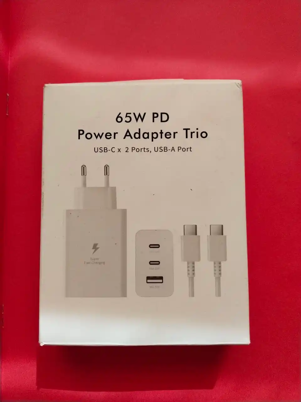 Samsung 65W PD adapter, USB-C tezkor zaryadlovchi, samsung zaryadchik, kabel bilan