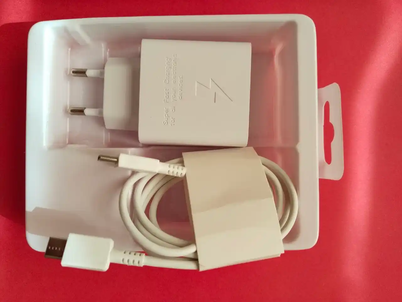 Samsung 65W PD adapter, USB-C tezkor zaryadlovchi, samsung zaryadchik, kabel bilan