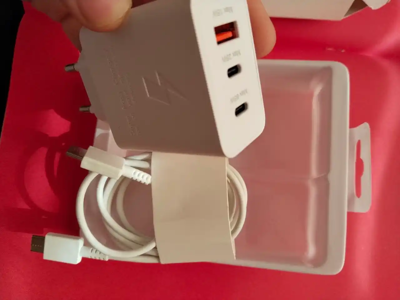 Samsung 65W PD adapter, USB-C tezkor zaryadlovchi, samsung zaryadchik, kabel bilan