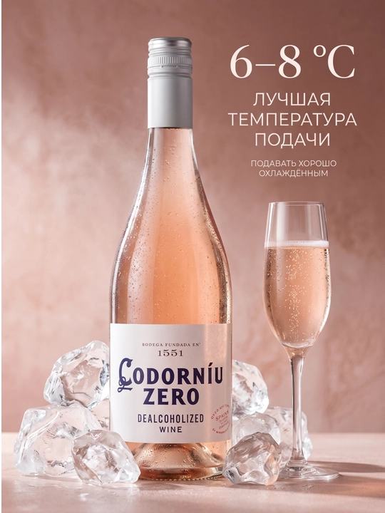 Codorniu Zero Rose pushti vinosi, alkogolsiz, 0,75 litr - 