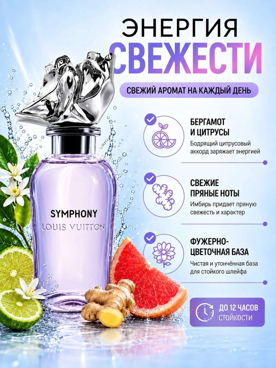 Louis Vuitton SYMPHONY ayol va erkaklar parfyumlangan suvi, 100 ml, 10 ml