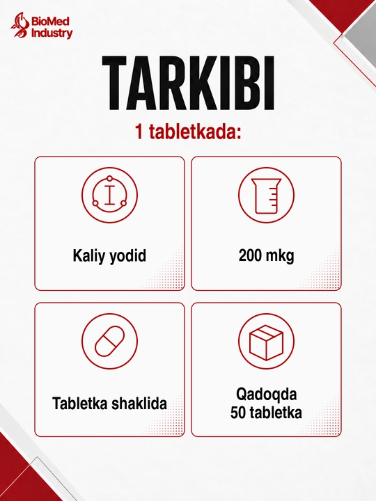 TIROSNAB YOD — Йод для здоровья щитовидной железы, 50 таблеток