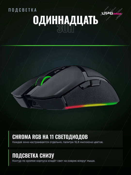 O'yin sichqonchasi Razer Cobra Pro simsiz, 30000 DPI, Chroma RGB 11 zona, 77 g