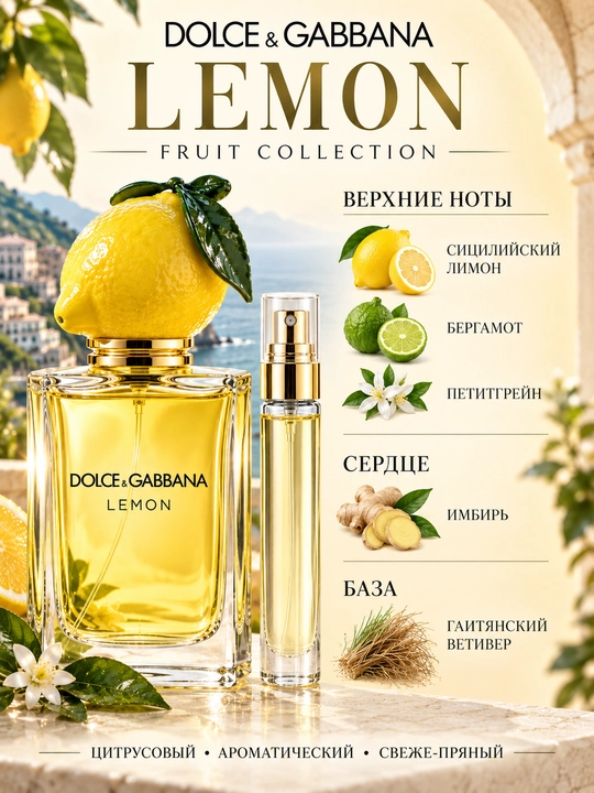 Atir Lemon Dolce Gabbana, atirlar erkaklar va atirlar ayollar uchun, probnik atirlar
