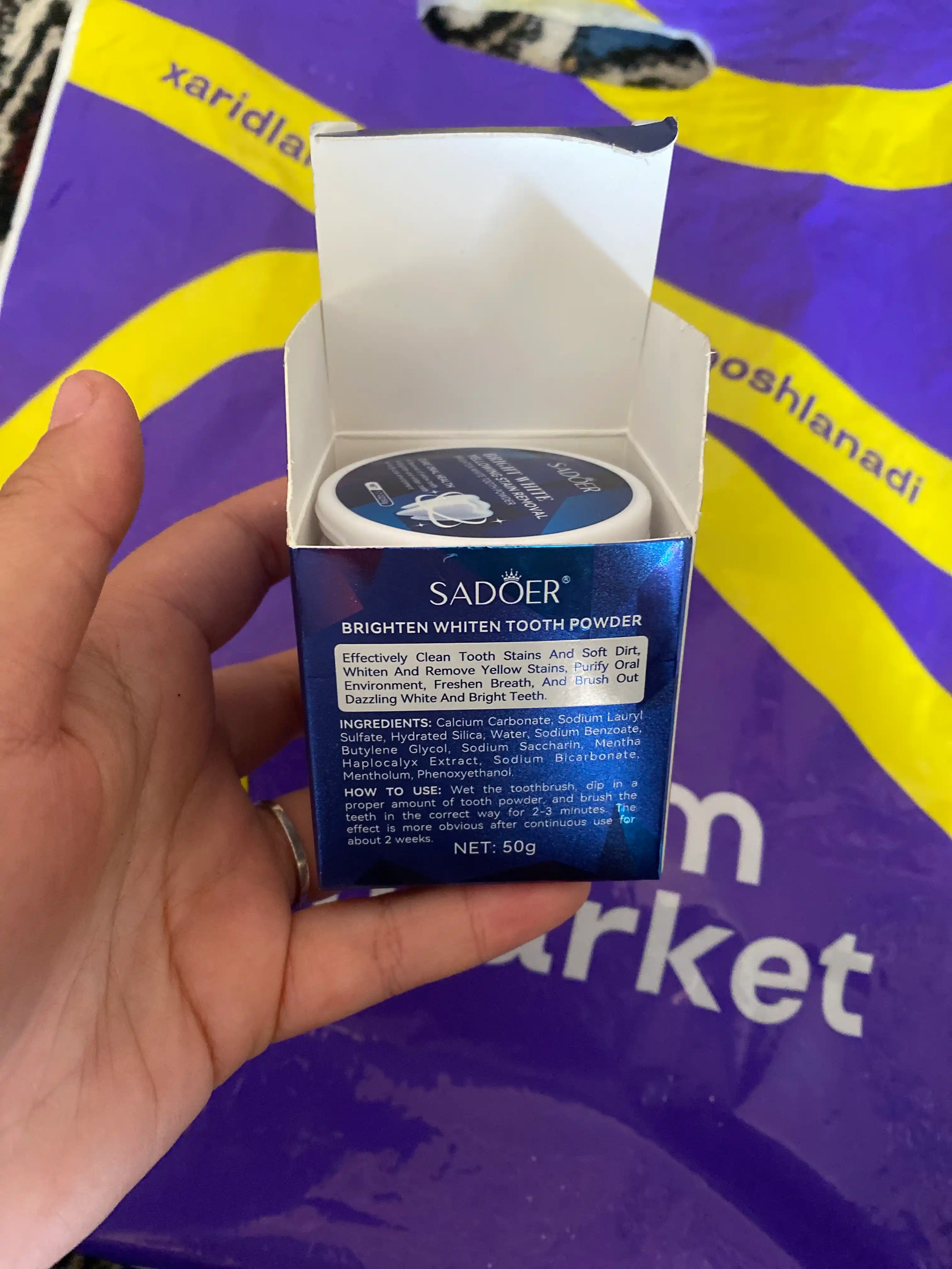 Tishlarni oqartirish uchun parashoklar SADOER, og‘iz gigiyenasi, 50 g
