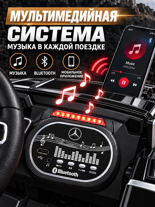 Электромобиль детский 12V 4 x 390, полный привод, APP+пульт, EVA колёса