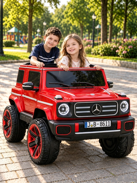12V 4x390 kuchlanishli, to‘liq uzatmali, APP+pultli, EVA g‘ildirakli bolalar elektromobili