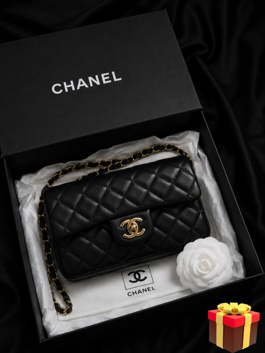 Chanel uslubidagi ayollar yelka sumkasi, zanjirli qavilgan model - 