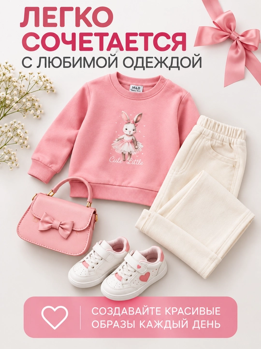 Свитшот из мягкого и приятного материала, удобно для повседневной носки, тёплый