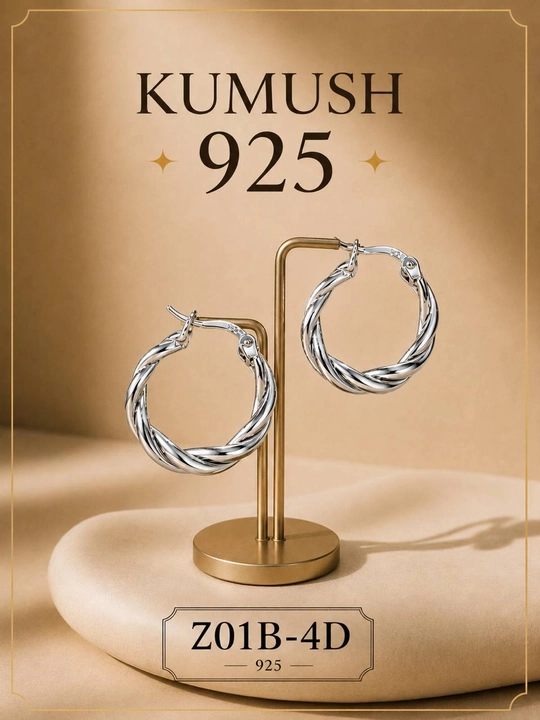 Ayollar uchun 925 probali kumush sirg‘alar, kumushdan tayyorlangan taqinchoq - 