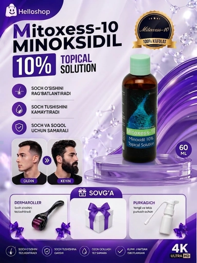 Набор Minoxidil 10% миноксидил для роста волос и бороды