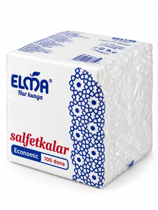Elma qog‘oz salfetkalari, 23 × 23 sm, 100 dona × 24 pachka