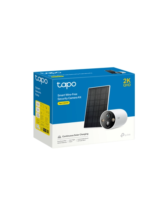 Tapo C425 KIT уличная Wi-Fi камера 4 Мп 2K, аккумуляторная, с солнечной панелью, IP66