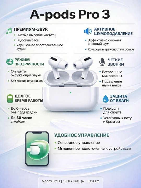 Pods Pro 3 simsiz quloqchinlari