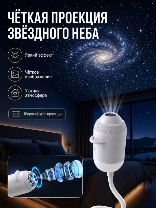 Проектор «Звездное небо» – ночник, создающий волшебную и спокойную атмосферу в вашем доме