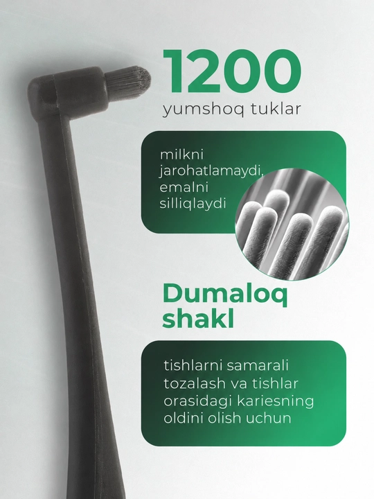Monopuchok tish cho‘tkasi Revyline S1200 Single, breketlar uchun, ortodontik, yumshoq
