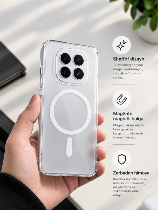 Chexol Redmi Note 15, 15Pro modellari uchun Magsafe chixol