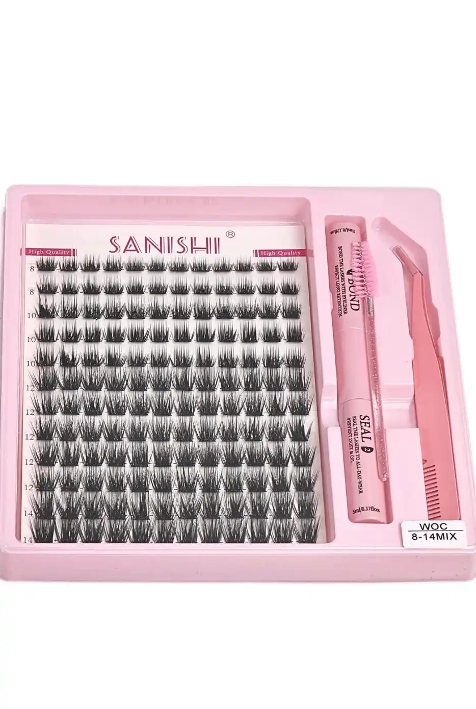 SANISHI 3D effektli ulama kipriklar, kley va pinset bilan