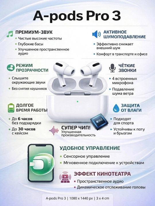 Pods Pro 3 simsiz quloqchinlari