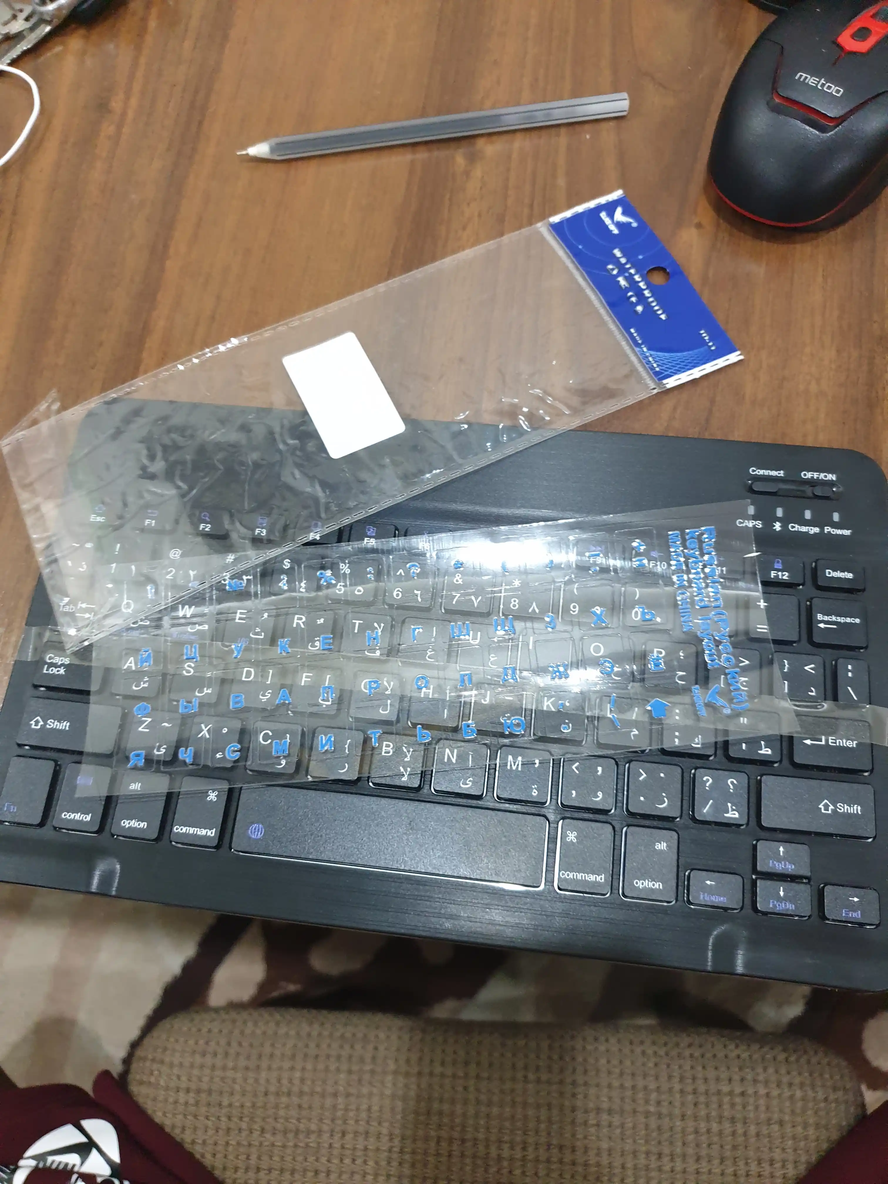 Shaffof ruscha kLaviatura nakleykasi – 3D bo‘rtma harflar, universal keyboard sticker